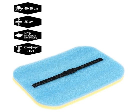 Коврик Maclay с креплением резинка, 25 мм, 40х30 см 2119060 – изображение 3