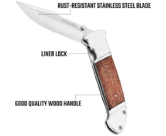 Складной нож WORKPRO 140 мм WP381003 – изображение 3