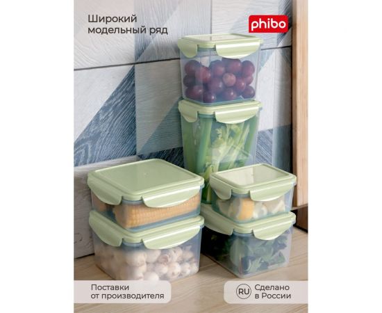 Контейнер для холодильника и микроволновой печи Phibo smart lock 0.25 л, зеленый 433111609 – изображение 6