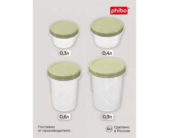 Банка Phibo ТАНГО с завинчивающейся крышкой 0,9 л зеленый 433129709 – изображение 6