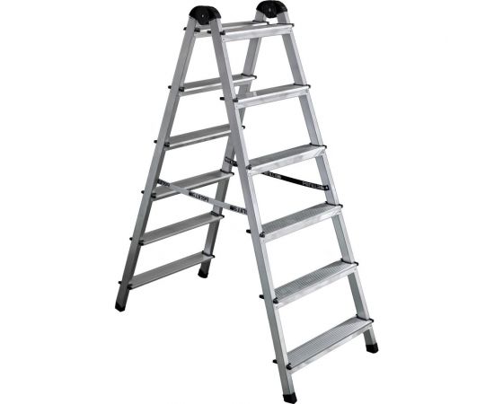 Алюминиевая 6-ти ступенчатая двухсторонняя стремянка Perilla 111406 