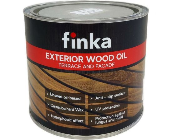 Масло для террас и фасадов Finka Exterior Wood Oil для внутренних и наружных работ, льняная основа, натуральный (Natural), 2.2 л FO-22N 
