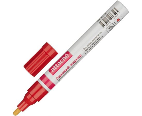 Лаковый маркер 12 шт в упаковке Attache пеинт 4 мм красный 865460 – изображение 2
