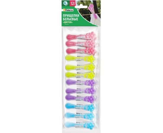 Прищепки для белья PATERRA Цветок, 87x32x23 мм, 12 шт. в упаковке 402-902 – изображение 3