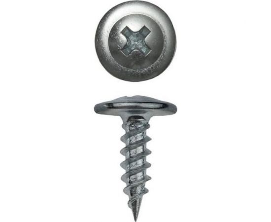 Саморез КВАДРА пресс-шайба, острый конец, 4.2x13, цинк, уп. 100 шт. 420131100812 