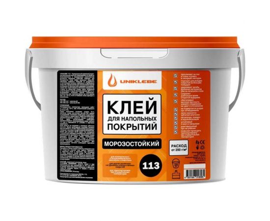 Клей для напольных покрытий UNIKLEBE 113 универсальный, морозостойкий, 14 кг 1130014 