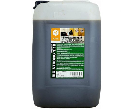 Биозащитный состав для древесины APIS Strong-bio (концентрат 1:10; канистра; 12 кг) 4665296512246 