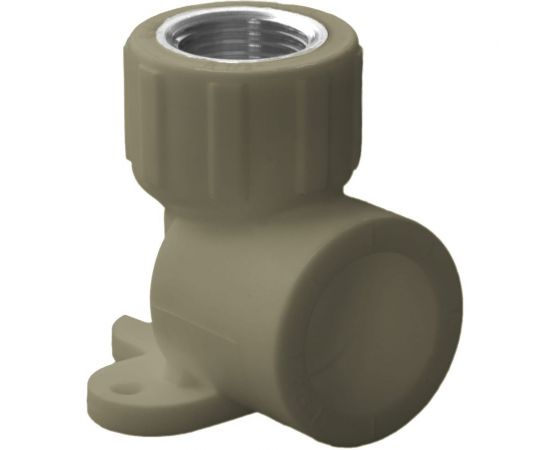 Угольник комбинированный ПОЛИТЭК 20x1/2 внутр. р. (с креплением) PPRC (СЕРЫЕ) 9400082012С 