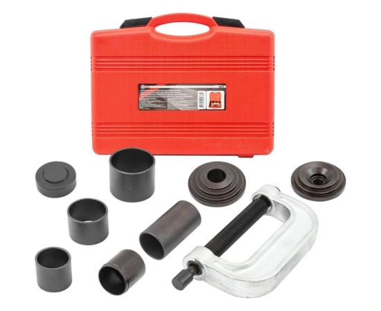 Набор инструментов для снятия и установки шаровых опор, подшипников, сайлентблоков Forcekraft 10 пр., в кейсе FK-909T2 