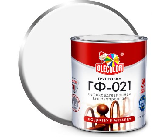 Грунтовка OLECOLOR ГФ-021 белый, 3.3 кг 4300009182 