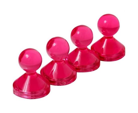 Неодимовый прозрачный магнит для магнитной доски Forceberg Пешка 21x25 мм, розовый, 4 шт. 9-3592103-004 – изображение 2