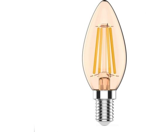Лампа Gauss basic filament свеча 3,8w 350lm 2400к е14 golden led 1/10/50 1037154 – изображение 2
