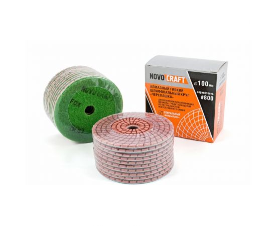 Диск алмазный гибкий черепашка Fox 100 мм, № 800, мокрый рез, 10 шт Novocraft PPTSW1000800 – изображение 2
