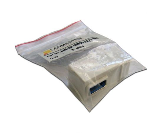 Модуль LANMASTER Keystone, USB 3.0, тип A, мама-мама, 90 градусов, белый LAN-OK-USB30-AA/V-WH – изображение 2