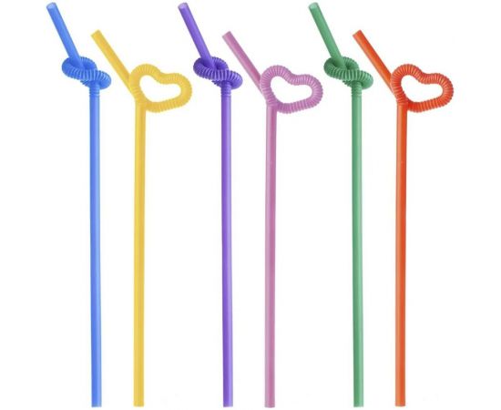 Трубочки для коктейлей PATERRA Фантазия с длинным изгибом, цветные, диаметр 5 мм, 210 мм 401-769 – изображение 2