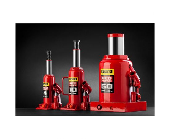 Гидравлический бутылочный домкрат STAYER Red Force, 50т 43160-50_z01 