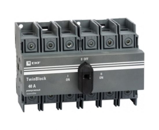 Реверсивный рубильник c рукояткой для прямой установки EKF 63A, 3P, TwinBlock tb-s-63-3p-rev 