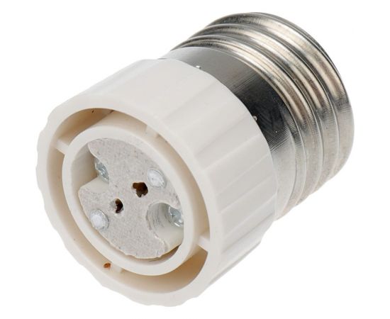 Цокольный переходник REXANT e27-gu5.3 белый 11-8857 