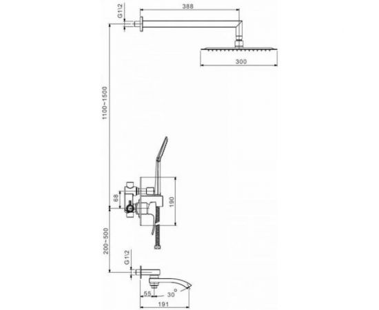Душевая система Gappo 35к G7107 лейка ""Тропический душ"" встраиваемая, хром 533234 – изображение 11