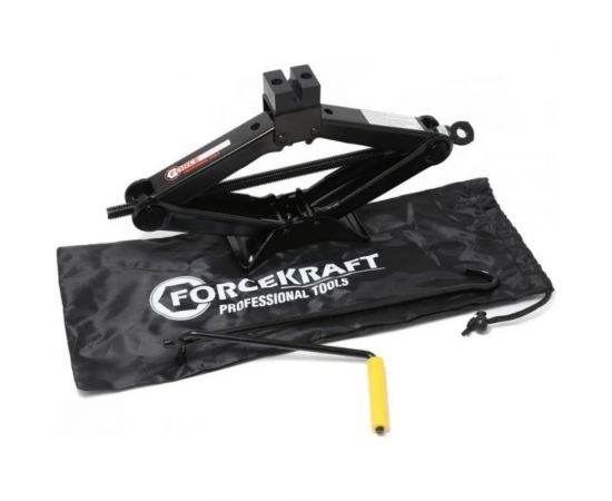 Механический домкрат Forcekraft ромб 2т с резиновой накладкой h min 115мм, h max 380мм, L-400мм в водоотталкивающем чехле FK-10152 – изображение 2
