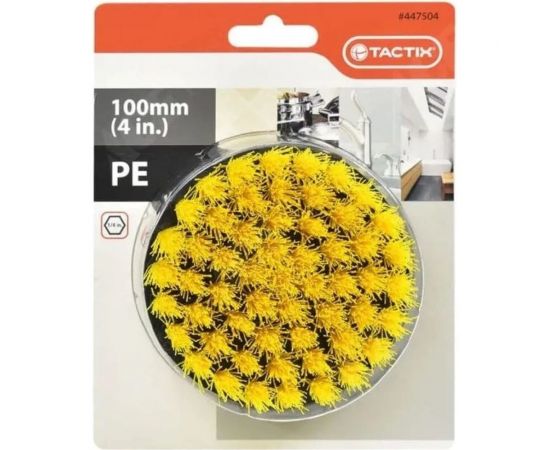 Щетка с пластиковой щетиной круглая 100 мм, хвостовик 1/4"" TACTIX 447504 – изображение 2