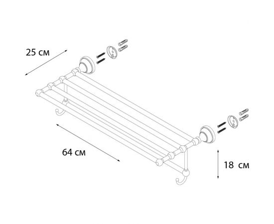 Полка для полотенец FIXSEN BOGEMA 78515 – изображение 2