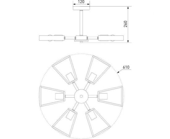 Потолочный светильник Eurosvet - 70056/6 / черный 00000081888 – изображение 2