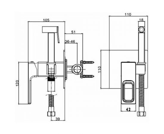Смеситель с гигиеническим душем Gappo 35к G7217-8 встраиваемый, белый, хром 549422 – изображение 3