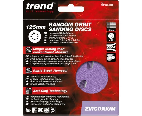 Шлифовальный круг 125 мм, зерно 80, в комплекте 50 штук TREND AB/125/80Z/B – изображение 3