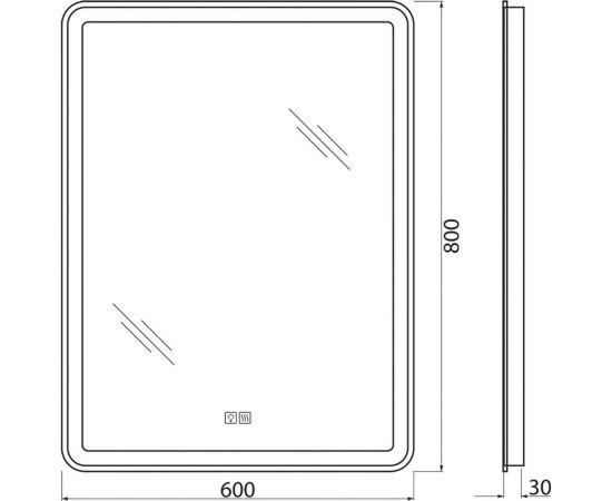 Зеркало со встроенным светильником BelBagno SPC-MAR-600-800-LED-TCH-WARM – изображение 3