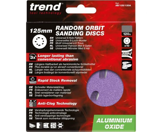 Шлифовальный круг 125 мм, зерно 120, в комплекте 50 штук TREND AB/125/120A/B – изображение 3