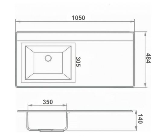 Мебельный умывальник RUNO Гамма 105 лайт правое крыло, белый 00-00001119 – изображение 3