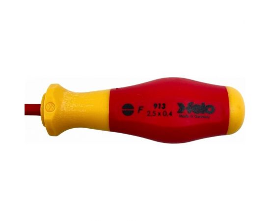 Диэлектрическая шлицевая отвертка Felo SL2,5x0,4x75 91302590 – изображение 4
