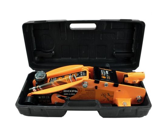 Гидравлический подкатной домкрат Вихрь ДМК-2,5ФК 2,5 т, 140-390 мм, с фиксатором, в кейсе 73/5/4/4 – изображение 4