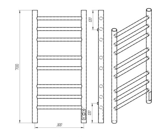 Полотенцесушитель Laris с/т лаванда чкч п8 300/700 правый тэн черный ru 73207625 – изображение 4