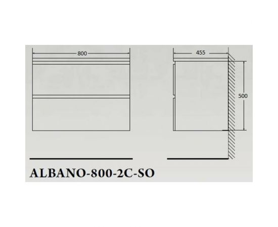 Подвесная база под раковину BelBagno ALBANO-800-2C-SO-BL – изображение 5