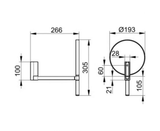 Косметическое зеркало Keuco PLAN без подсветки хром 17649010002 00000093448 – изображение 7