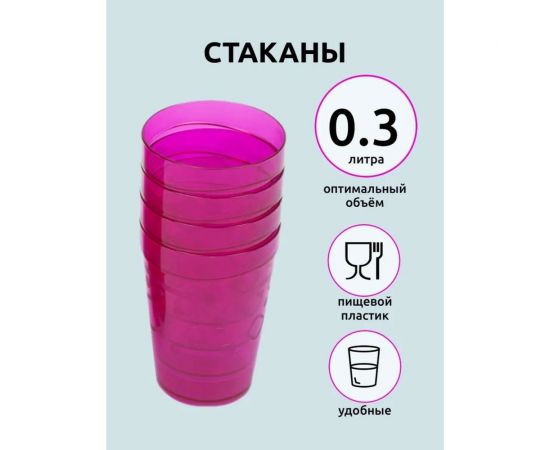 Кувшин Martika Люмици 1.8 л, 4 стакана Люмици 0.3 л розовый прозрачный С576РЗП – изображение 8