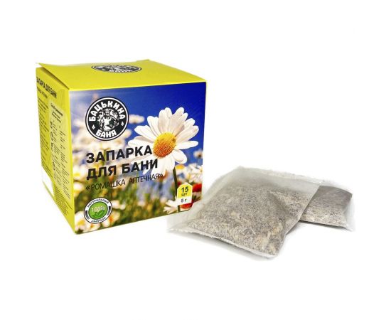 Универсальный фильтр-пакет для заваривания Бацькина баня Ромашка аптечная 15 шт. по 5 г 21033 