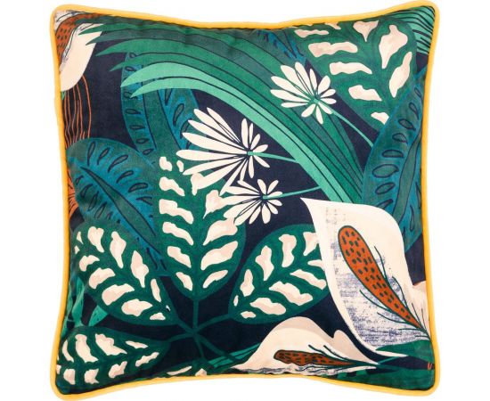 Декоративная подушка Moroshka Shangri La 40x40 см, на потайной молнии, цвет зеленый, желтый D02-49 