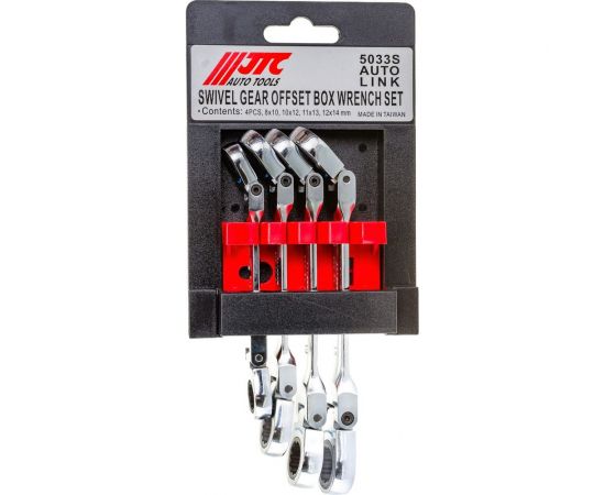 Набор накидных трещоточных ключей с подвижной головкой 8-14мм JTC-5033S 