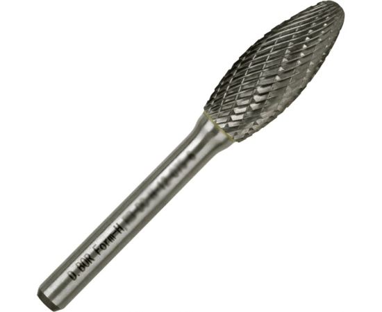Бор-фреза форма Н язык пламени, DC, 10х20х65 мм, хв-к 6 мм D.BOR D-RB-DC-H-10-065-6 