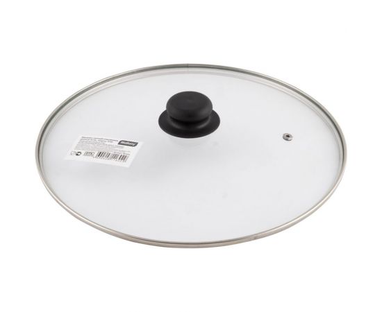 Стеклянная крышка с ручкой Mallony 30 см, металлический обод, паровыпуск 987024 