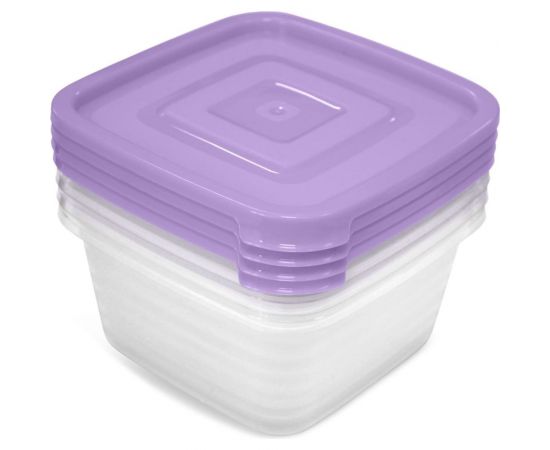 Контейнер для продуктов Martika СВЧ Унико квадратный 0.45 л набор 4 шт С216 – изображение 3