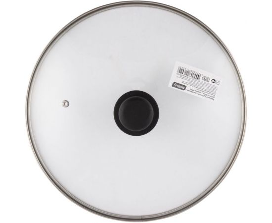 Стеклянная крышка с ручкой Mallony 30 см, металлический обод, паровыпуск 987024 – изображение 3