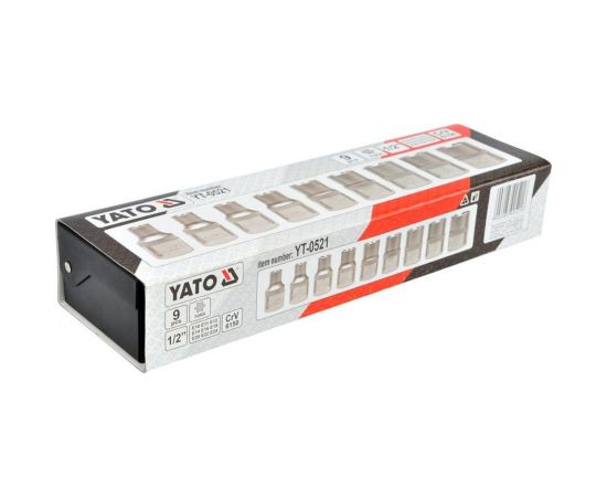 Набор торцевых головок ТОRХ Е10-Е24 9 шт. YATO YT-0521 – изображение 4