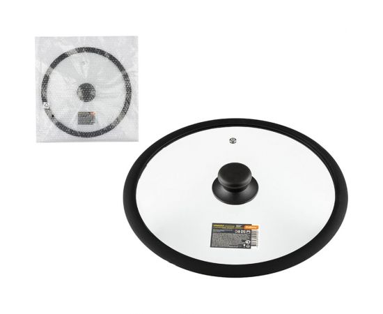 Стеклянная крышка с силиконовым ободком Mallony CAPPELLO-C C-type 28 см, силиконовая ручка 003663 – изображение 4