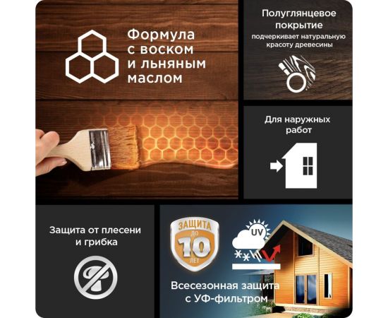 Влагостойкая защитная лазурь для древесины PINOTEX ULTRA NW (белый; 9 л) 5803330 – изображение 4