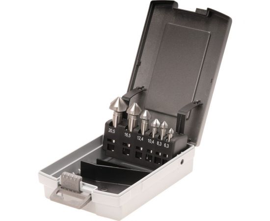 Набор зенковок 90° (6 шт; 6.3, 8.3, 10.4, 12.4, 16.5, 20.5; HSS) Bucovice Tools 741806 – изображение 6