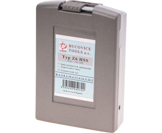 Набор зенковок 90° (6 шт; 6.3, 8.3, 10.4, 12.4, 16.5, 20.5; HSS) Bucovice Tools 741806 – изображение 9